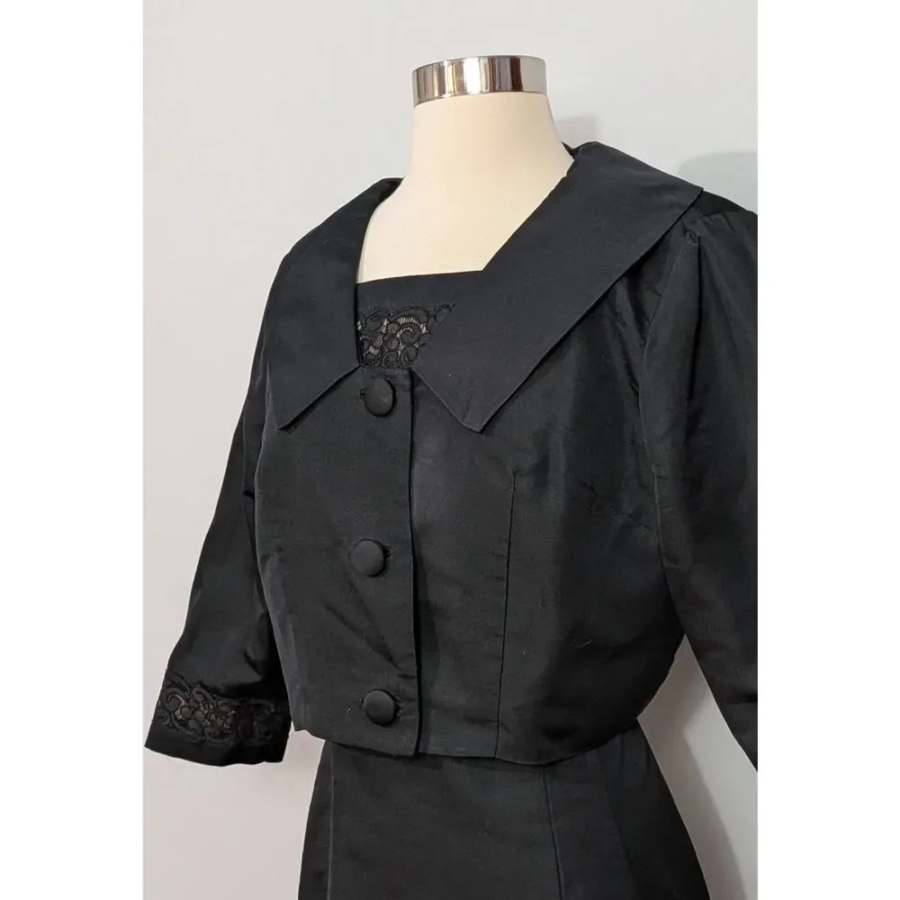 Petty Hite Fashion 50s Black Wiggle Dress with Matching Jacket